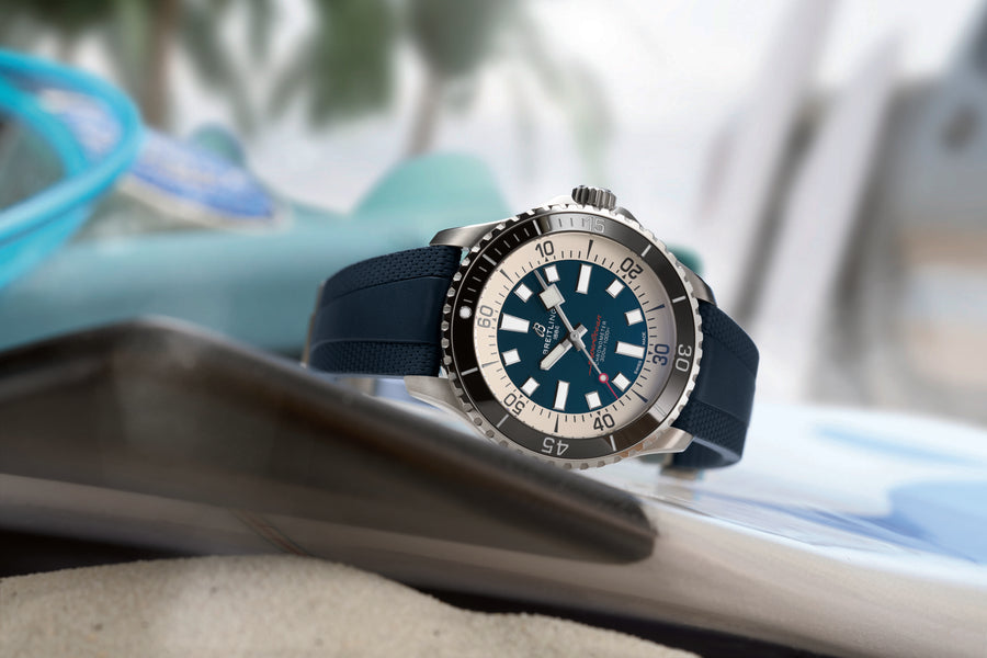 Breitling Superocean Automatic 44_blue dial and blue rubber strap_Ref. A17376211C1S1_CMYK