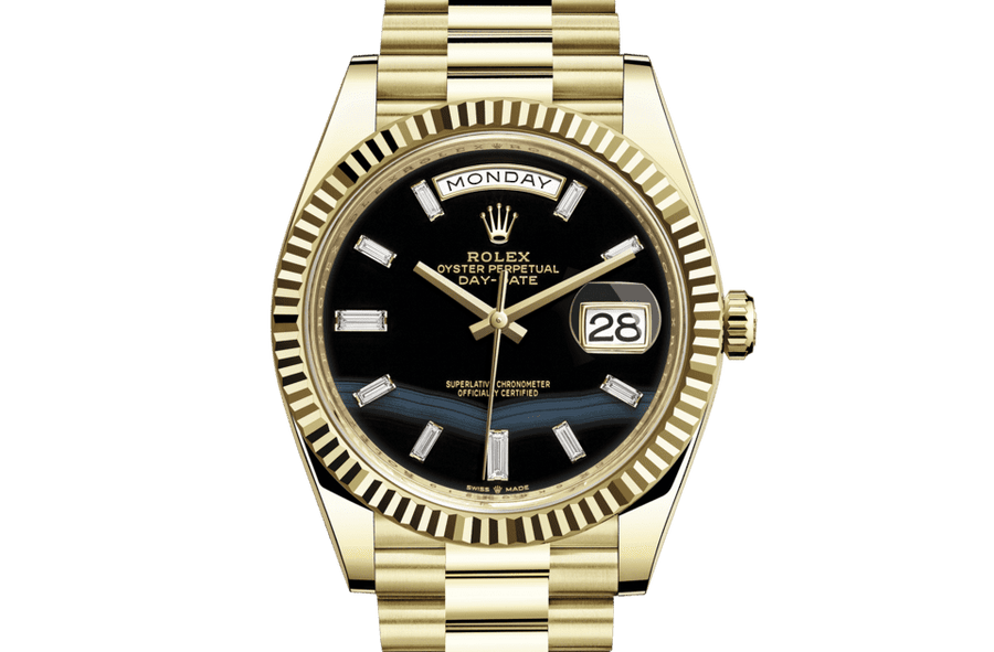 Rolex Day-Date 40 228238 Onyx Baguette dial