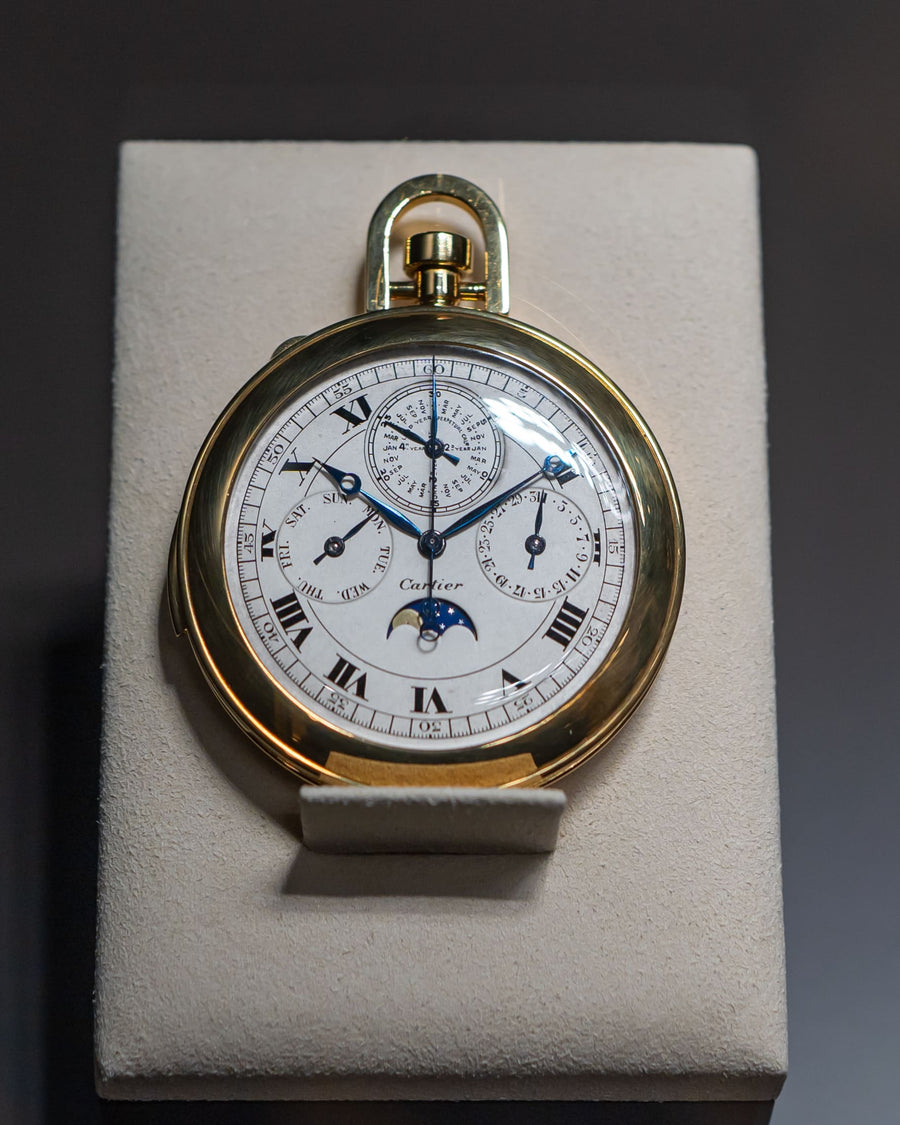 Cartier fickur, perpetual calendar split seconds chronograph 1927