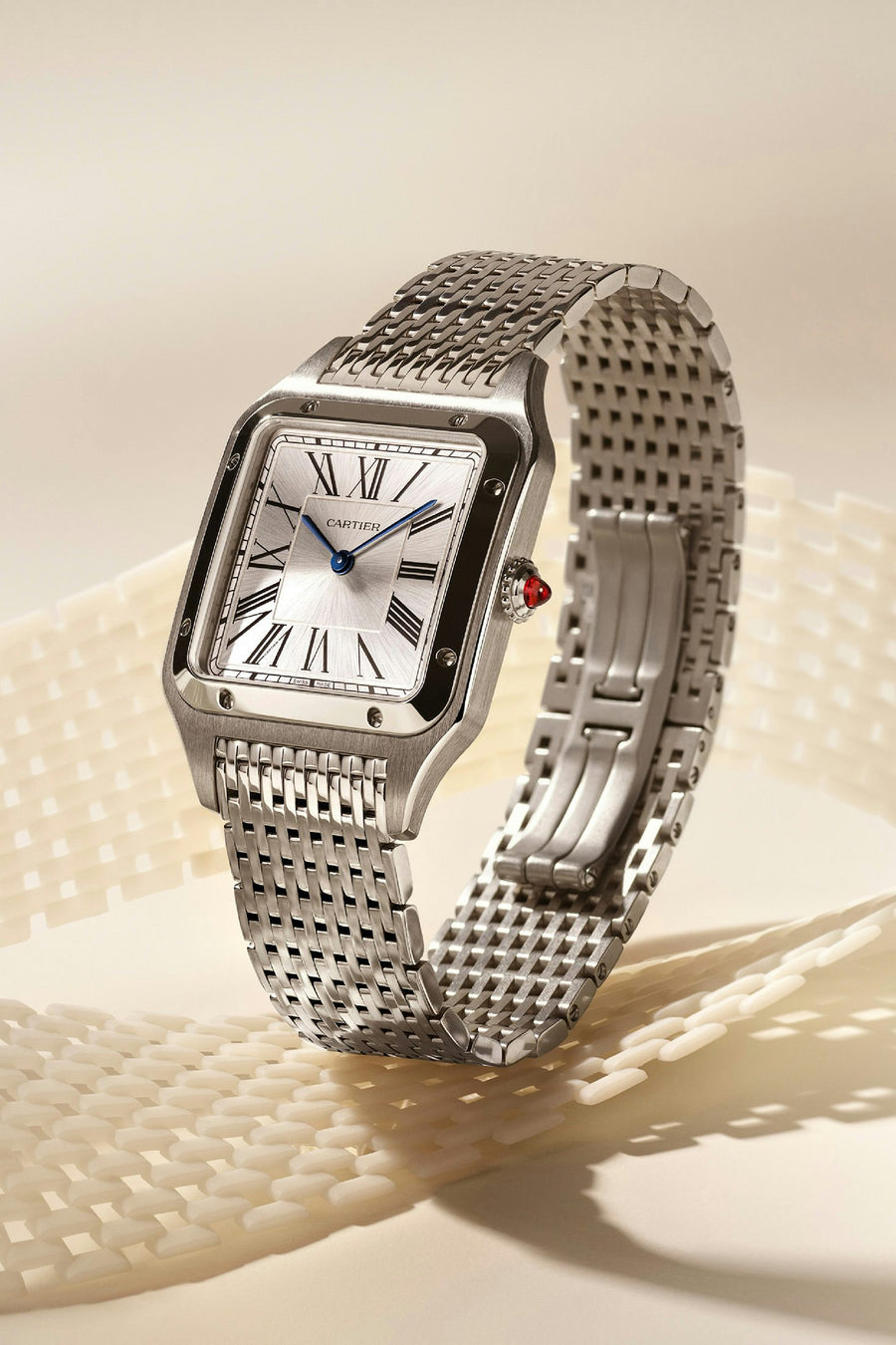 Cartier Santos-Dumont, 2026, platinum. Photo: Cartier.