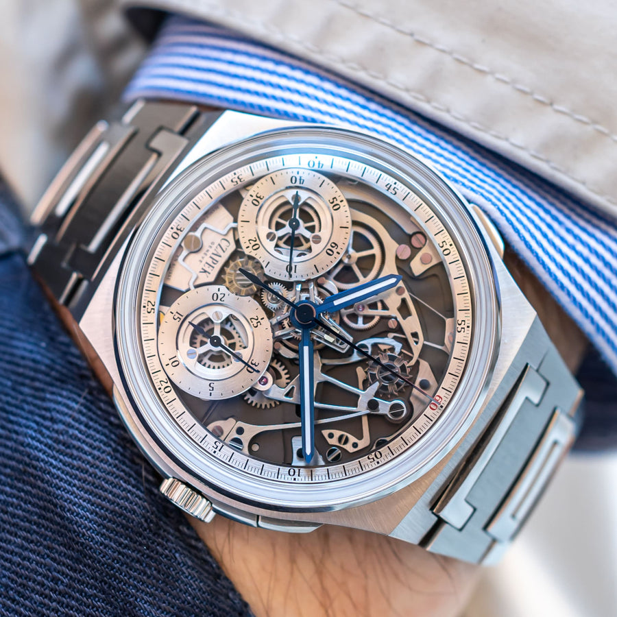 Czapek Antarctique Chronograph Rattrapante Silver Grey