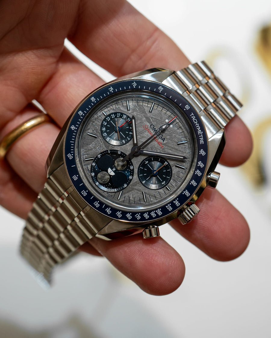 New Omega Speedmaster Moonphase Meteorite 
