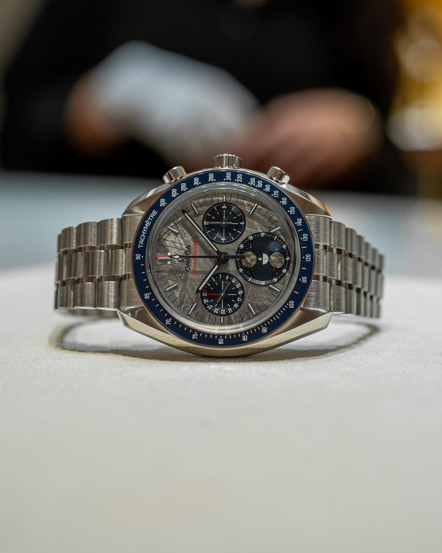 New Omega Speedmaster Moonphase Meteorite 
