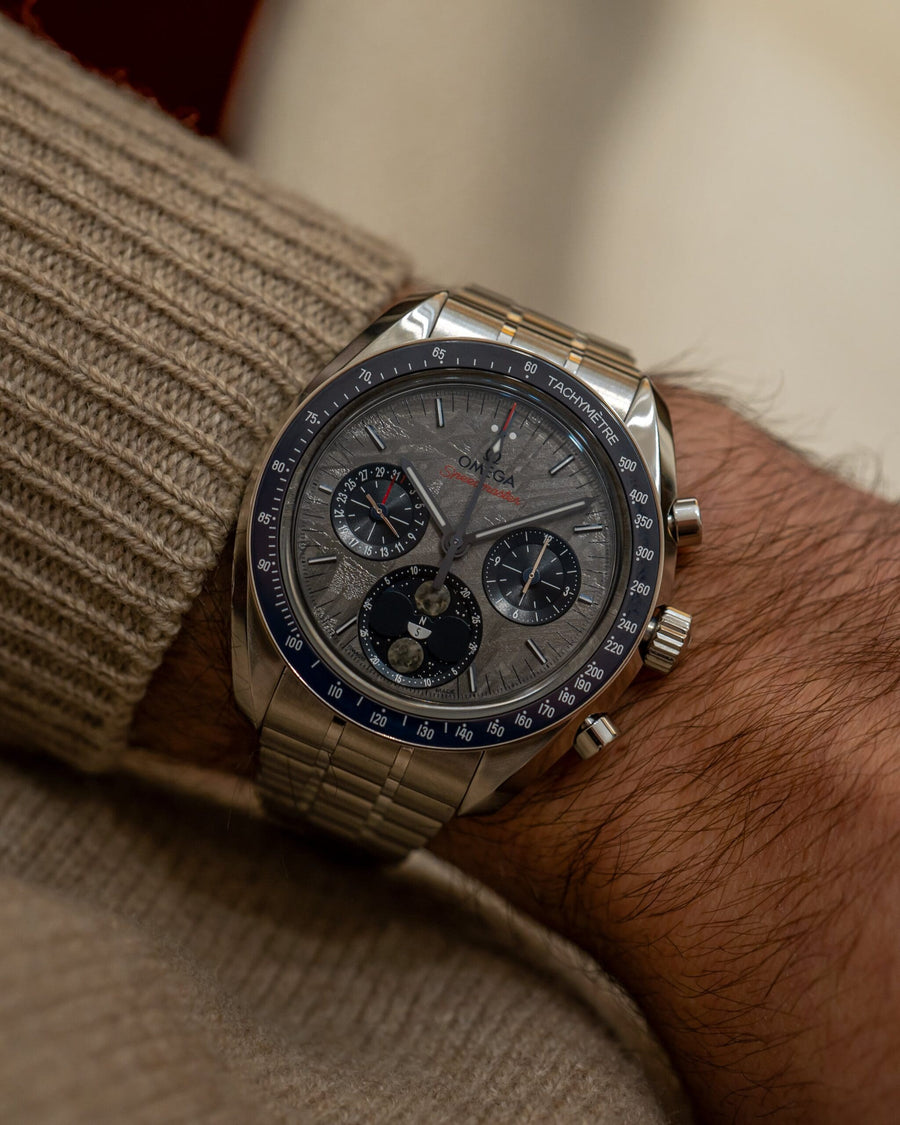 New Omega Speedmaster Moonphase Meteorite 