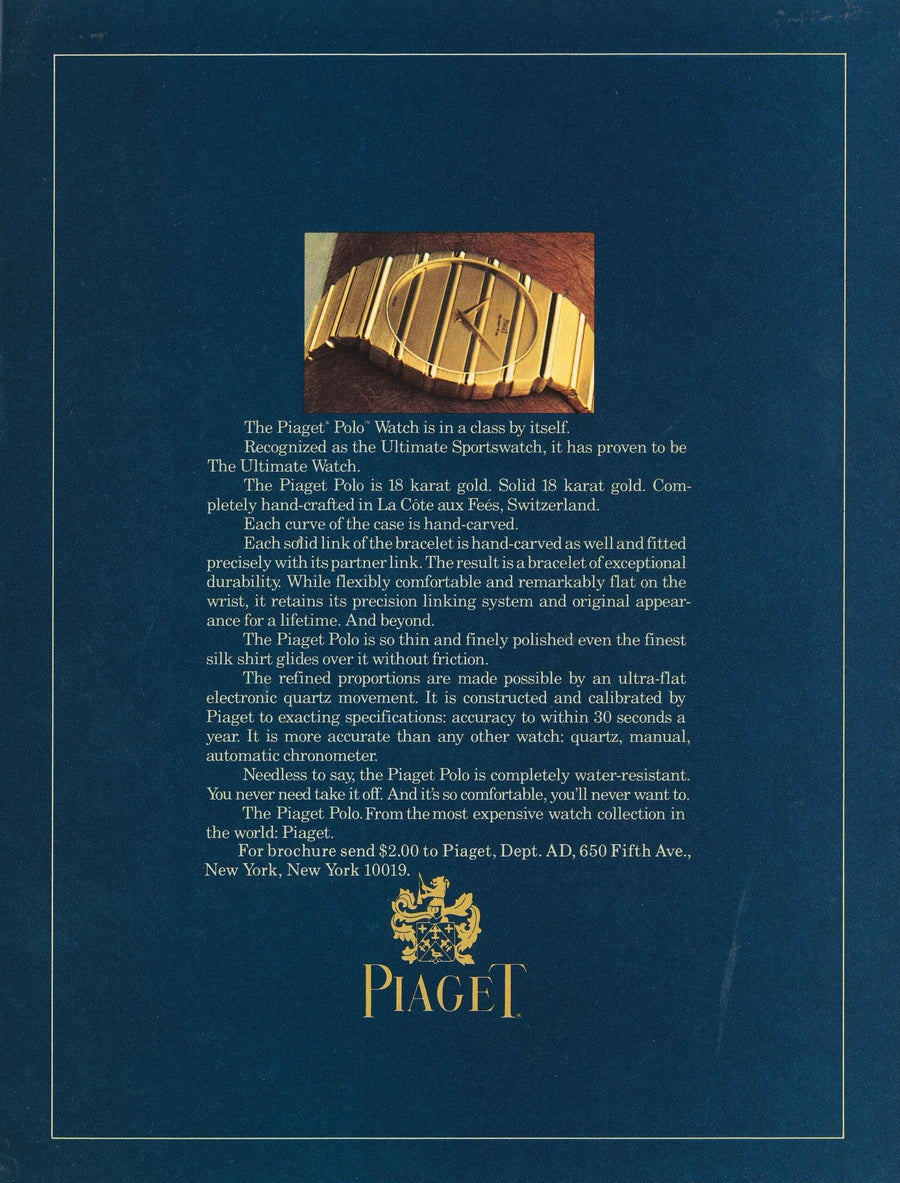 Piaget relaunches their legendary model Polo in gold 