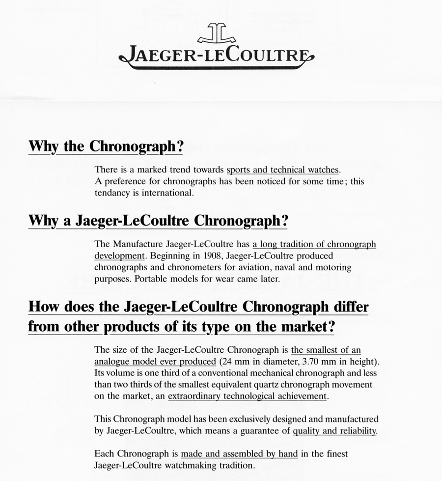 Jaeger-LeCoultre Odysseus – the world's smallest chronograph 