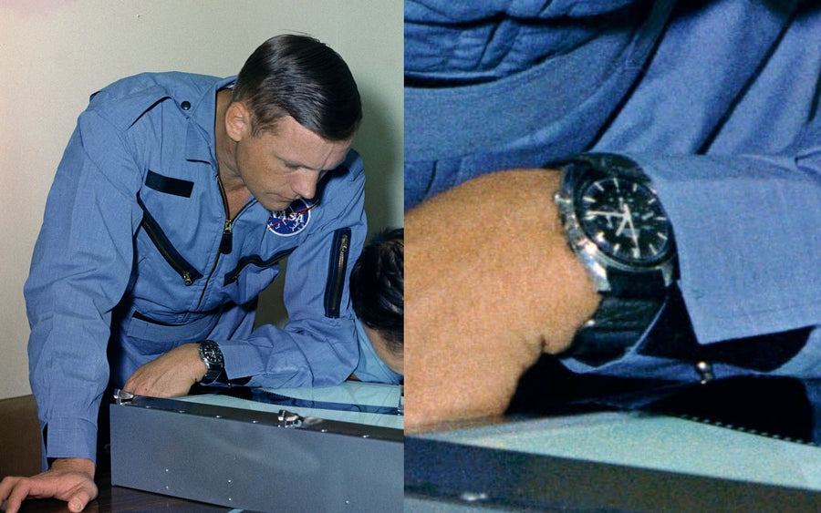 Armstrong med sin Speedmaster 105.012.