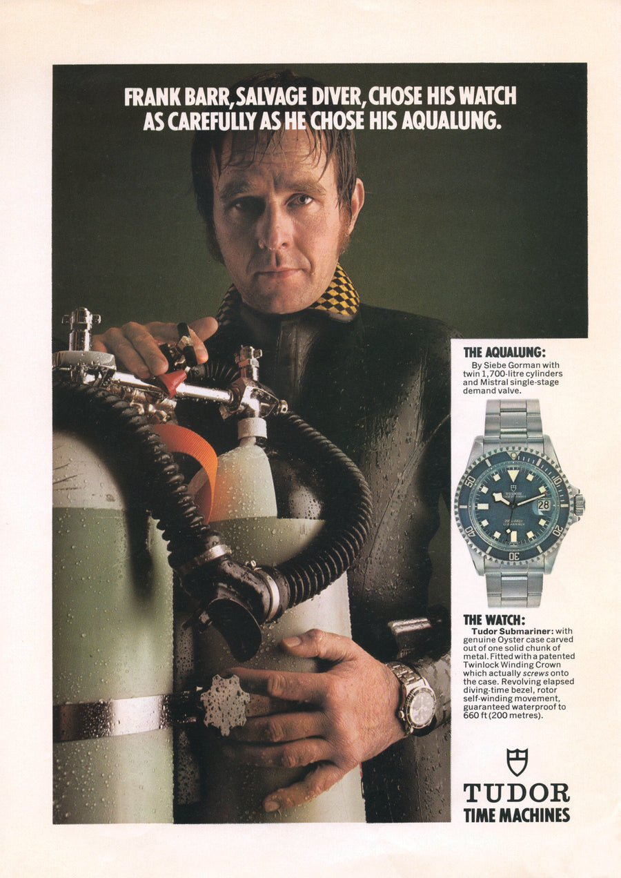 Advertisement for the Tudor Submariner 1973 ref. 7021