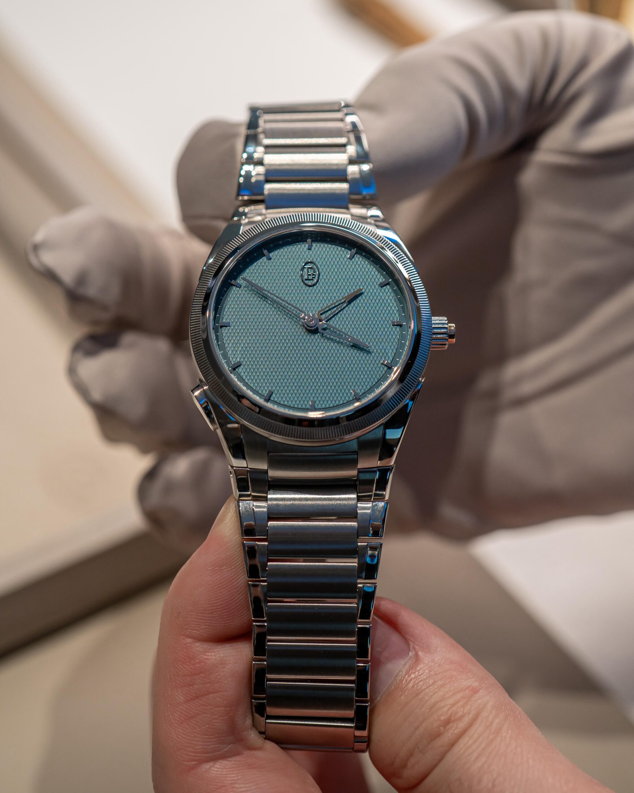 Parmigiani Fleurier watch in hand on bracelet