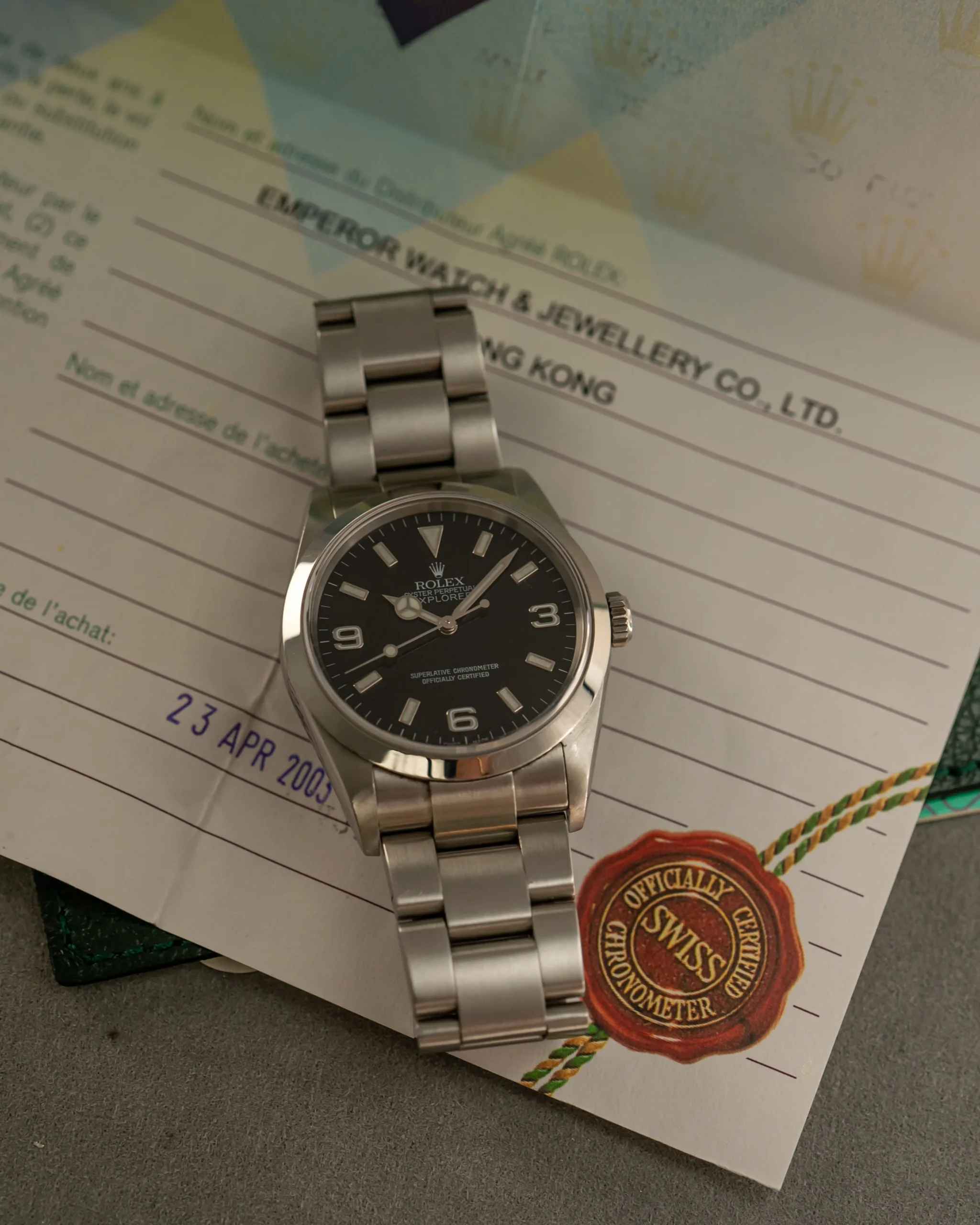 rolex explorer 114270 svart tavla 36mm