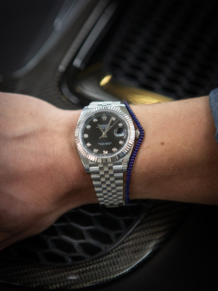 Rolex Datejust 41 with diamonds wristshot